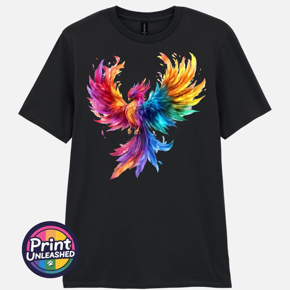 Rainbow T Shirt Mythical Bird Fantasy Tee Legendary Unisex Gift M