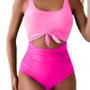 2025 Sexy rückenfreier einteiliger Badeanzug: Einfarbig, Aushöhlendesign für Damen