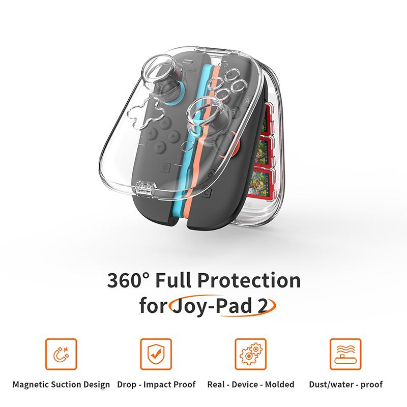 Estojo de Armazenamento Transparente Para Switch 2 Controles Joy-Cons Estojo Protetor Transparente À Prova de Poeira Para Switch 2 Caixa de Armazenamento de Cartões de Jogo