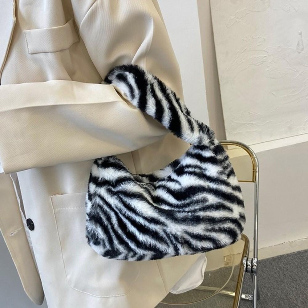 Mini Plush Underarm Bag Fluffy Tote Bag Casual Shoulder Bag Girl