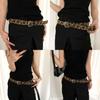 Retro Leopard Print Belt For Women With Alloy Buckle Leather Waistband For Dress And Jeans