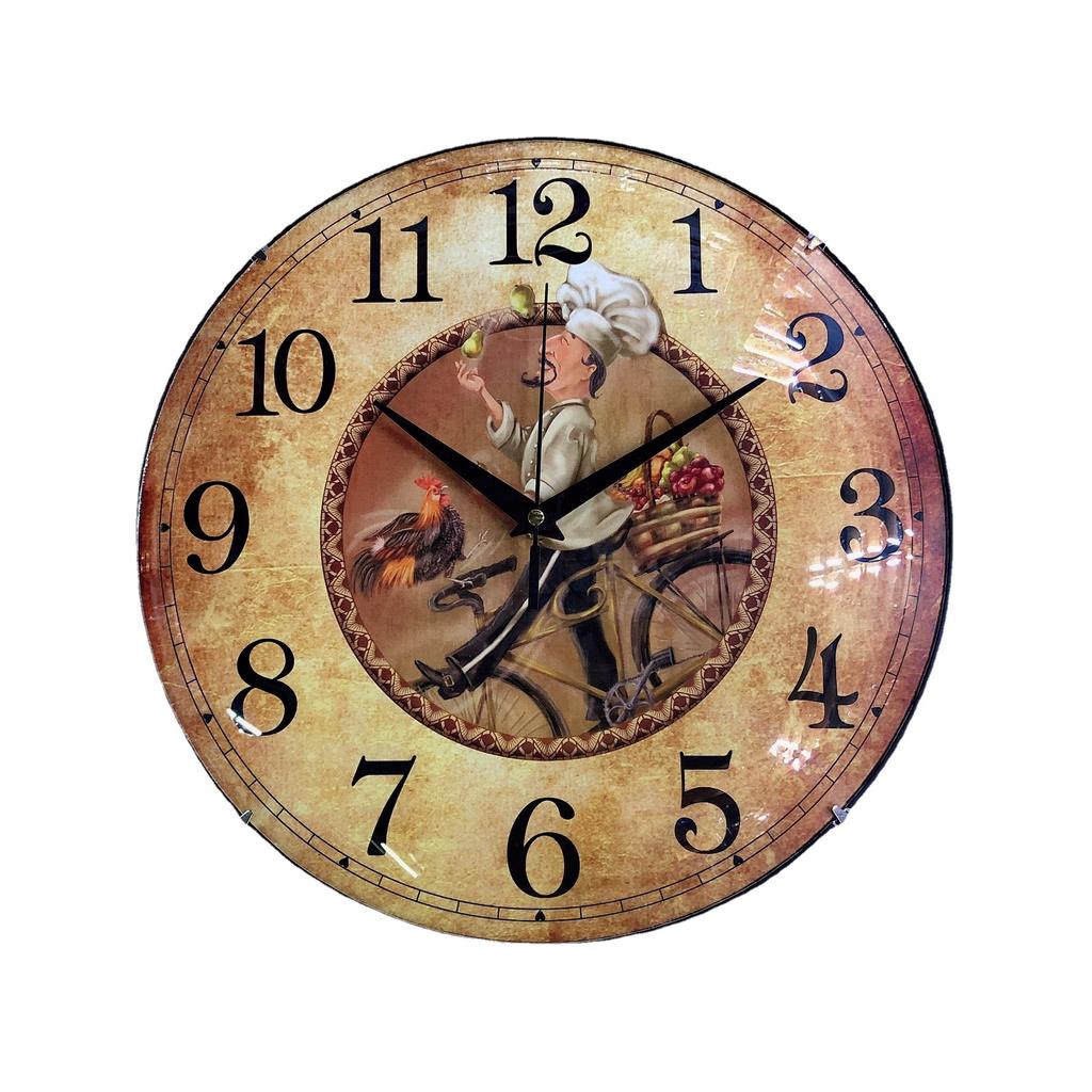 12-Inch Curved Glass Kitchen Living Room Wall Clock American Retro Quartz Watch 30Cm Premium Durable Quality Useful