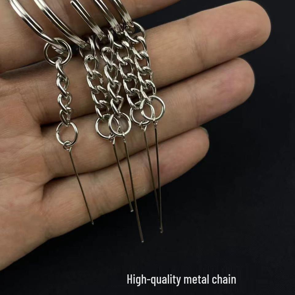 Handmade Metal Keychain with Nine-Needle Keyring & Pendant Materials: Wool Felt & Clay DIY Jewelry Accessories