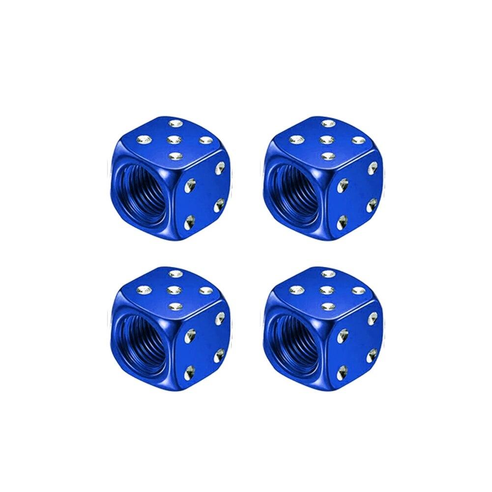 4X Dice Style Tire Valve Stem Caps Car Nipple Caps Stems Covers Tyre Air Valve Dustproof Wheel Cap For Cars Motorcycles Bicycle