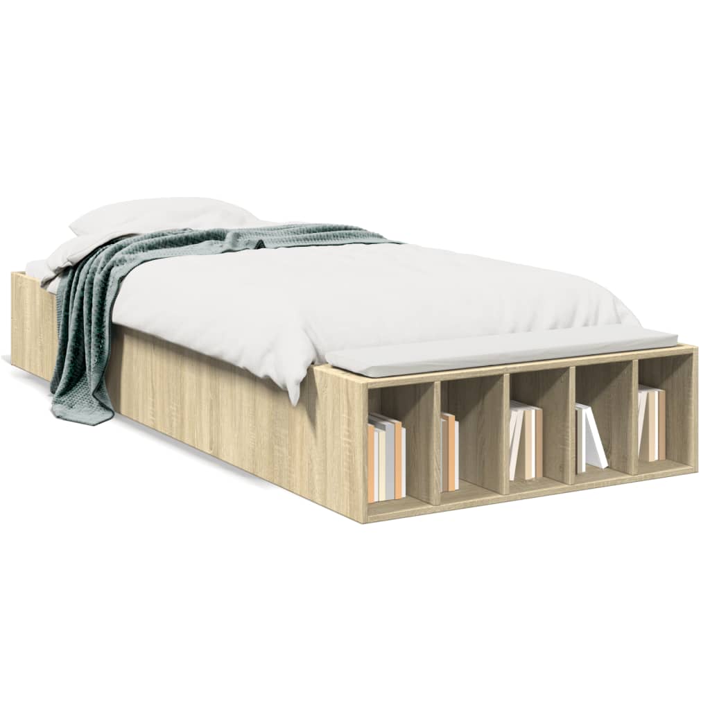 Bed Frame Sonoma Oak 75 x 190 cm Particleboard
