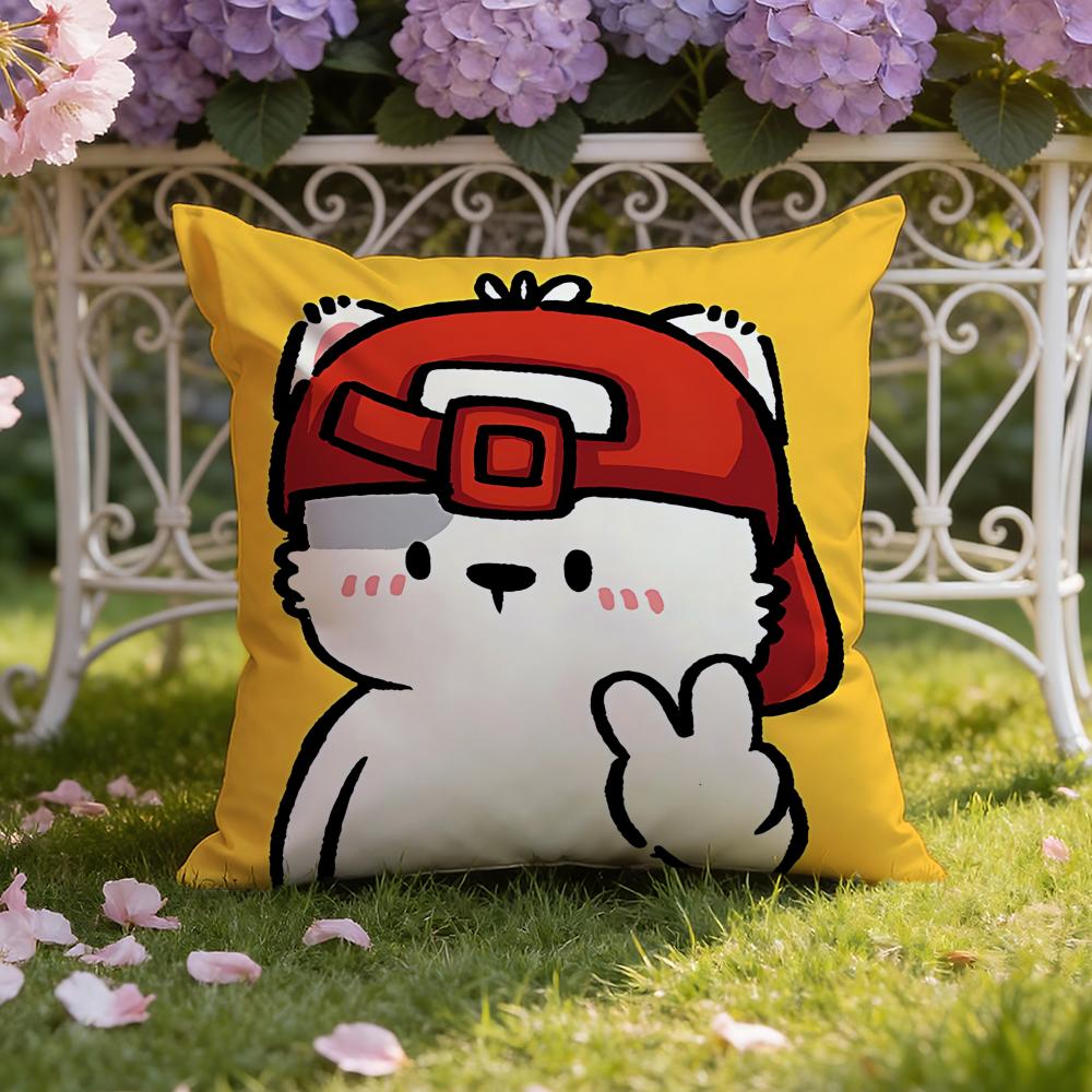 Sticker Cute Bear Stickers Cushion Cover Home Car DualScene Pillow Cover Reversible for Premium Comfort