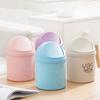 Candy Color Desktop Trash Can Trash Can With Lid Storage Bin Plastic Paper Basket Trash Can