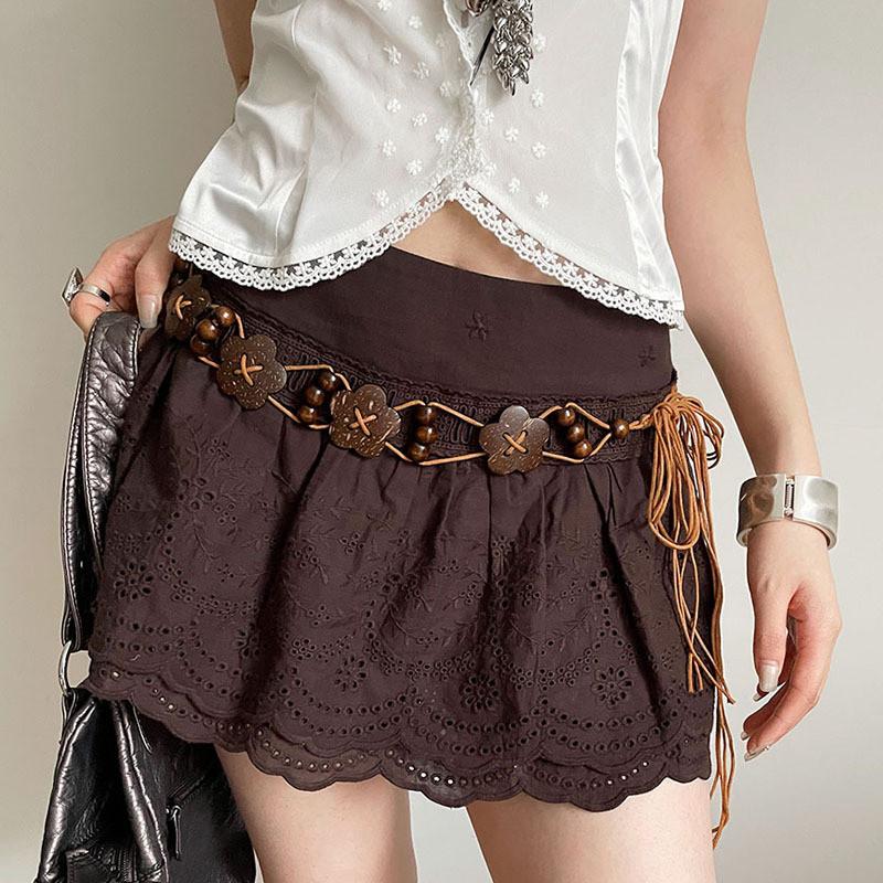 Cintura Floreale Bohemienne da Donna con Stile Etnico Vintage Accessorio in Pelle PU