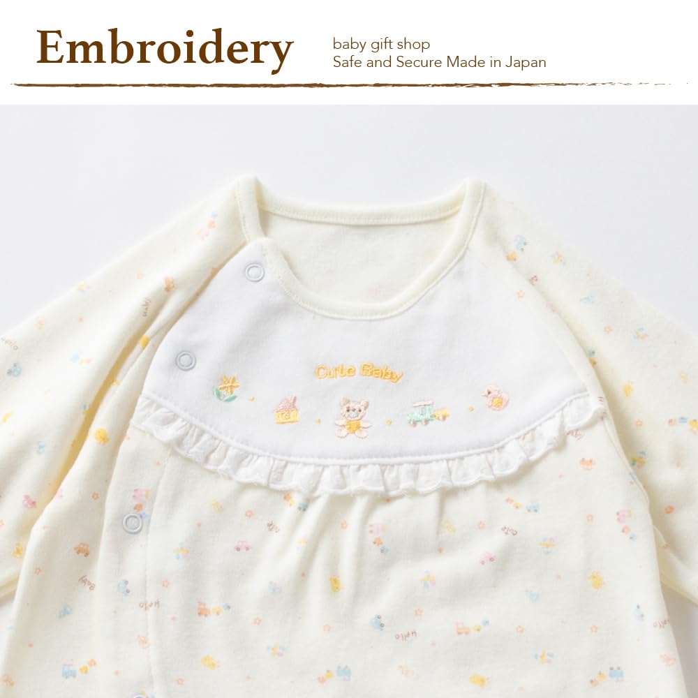 Smooth Toy Pattern All Snap Newborn Baby Clothes Cotton Winter Material 10501 Two-Way [Crotch Replacement/2way] 100% Spring, Summer, Autumn, (Cream,