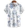 Sailing World Graphic Print Vintage Shirt Fashion Casual Hawaiian Beach Style Summer Oversized Shirts for Men  Women Shirts