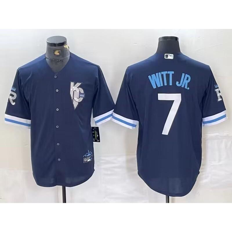 MLB Kansas City Royals Embroidered Baseball Jersey Short Sleeve Tee Mens Fan Apparel