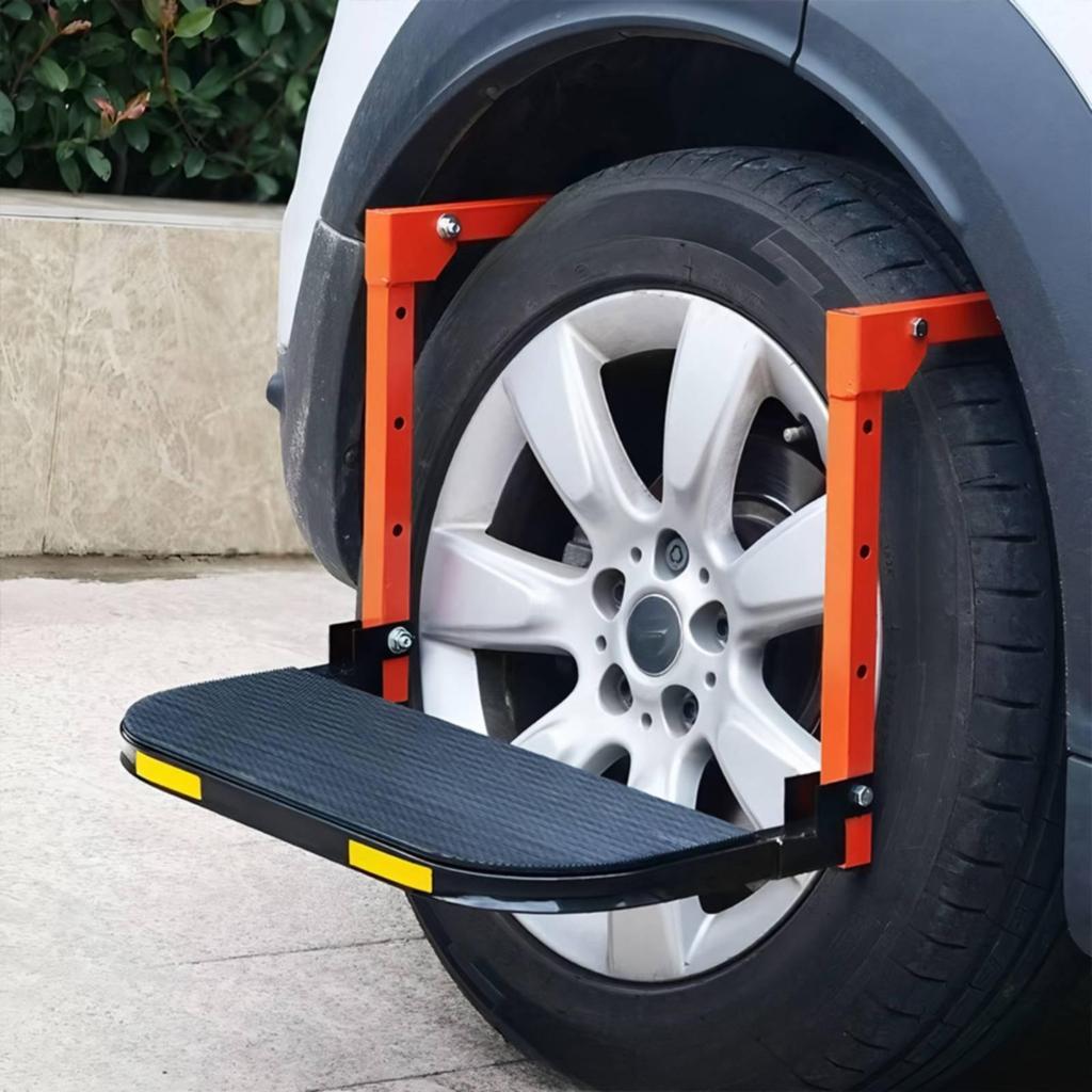 Tire-Mounted Step Ladder Heavy Duty for Garage