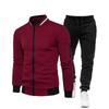 2025 Men's Color Block Fleece Hoodie Set: Casual Two-Piece Sweatshirt Outfit