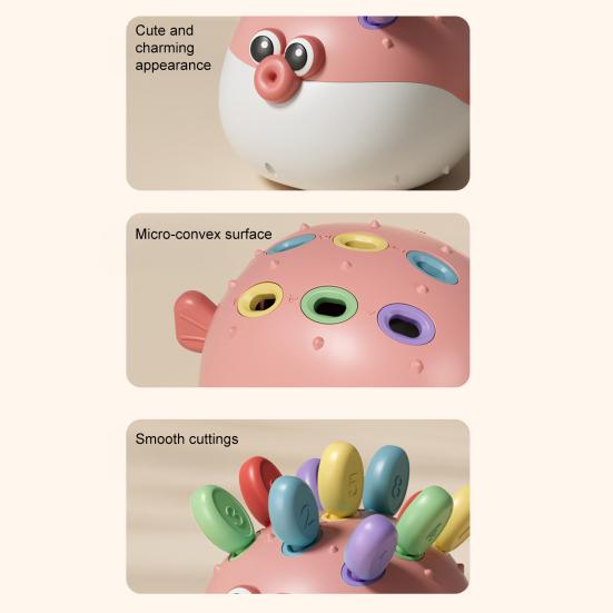 Kids Puffer Skills Hand-eye Coordination Number Color Puzzle Toy Fine Motor Preschool Learning Toddlers Girls Animal