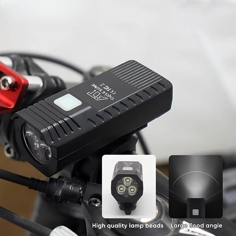Super Bright 5LED Bike Front Light TYPE-C Rechargeable 3-Gear Mode Compact Lightweight Cycling Lamp for Night Riding Commuting