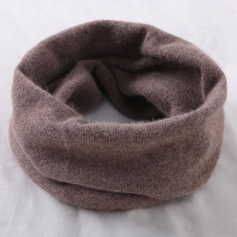 Wool Blend Knitted Ring Scarf Elegant Neckerscarf Female Soft Warm Cashmere False Collar Neck Warmer Hairband Winter