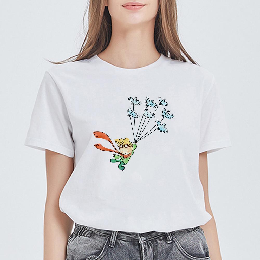 Hip Hop Little Prince Women T-Shirt Summer Cute Top Female T Shirt Harajuku Streetwear O-Neck Casual Clothing Ladies Tee Shirts