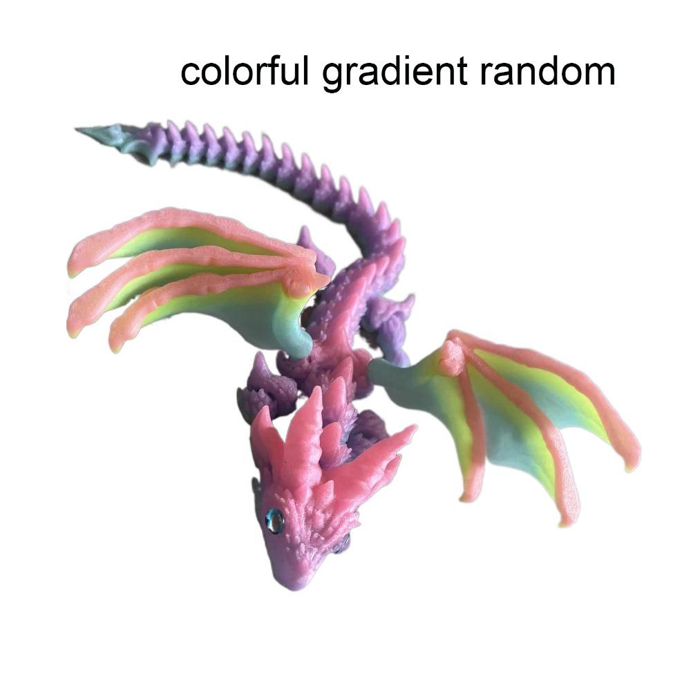 Articulated 3D Printed Flying Dragon Toy Joint Movable Western Dragon Model  Desktop Ornament