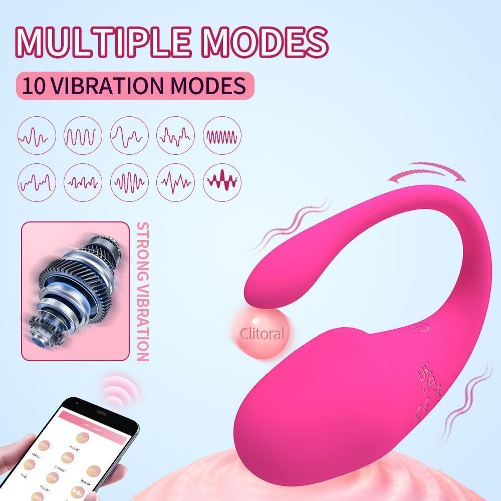 Vibrierender tragbarer G-Punkt-Ei-Vibrator, Smart-App-Fernbedienung, Dildo, Analsexspielzeug mit 10 Vibrationsmodi, Prostatamassager, Vaginastimulator