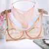European Style Plus Size Ultra-Thin Lace Underwire Bra Set - Sexy, Transparent, Comfortable Sleepwear