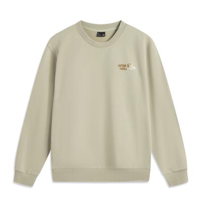 Li Ning Sports Lifestyle Series Módní Všestranná Mikina s Potiskem Písmen Volná Pohodlná Ležérní Fleecová Pletená Pánská Mikina AWDV377-3