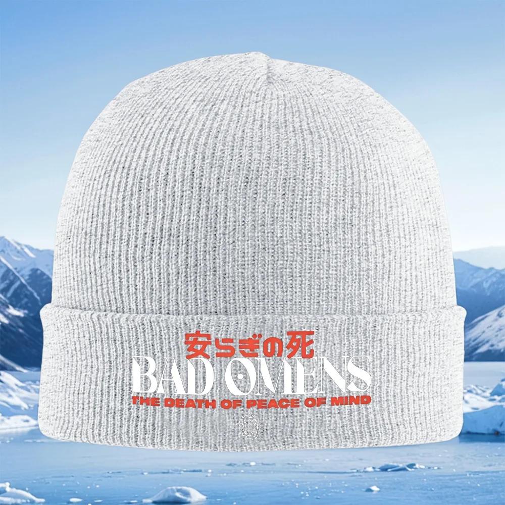 Bad OUnisexs Graphic Design Death Peace Knitted Hat Unisex Women Unisex Beanie Pullover Cap Winter Thermal Warm Christmas Outdoor Cy