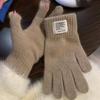 Candy Colors Touch Screen Knitted Gloves Full Finger Knitted Knitting Wool Gloves  Men and Women