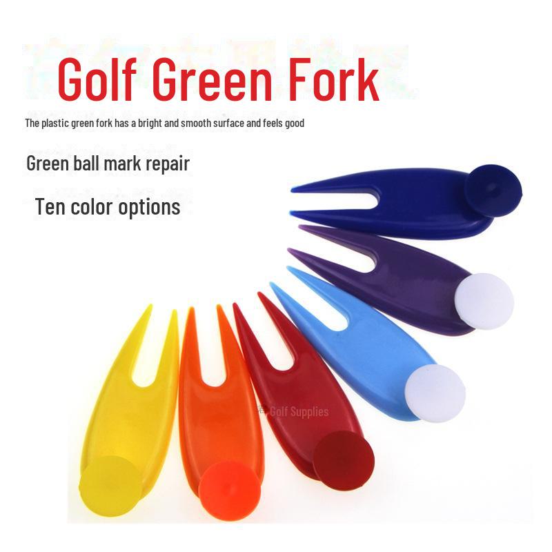 Golf Green Fork Ball Mark Repair Tool - Plastic Turf and Fairway Repair Fork