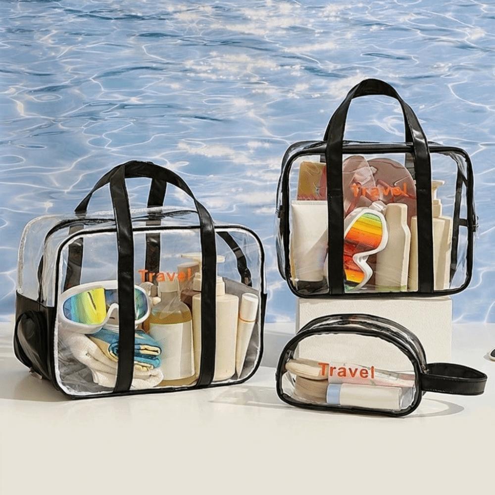 Large Capacity Transparent Cosmetic Bag PVC Outdoor Sports Bag Fashion Swimming Storage Bag Sports