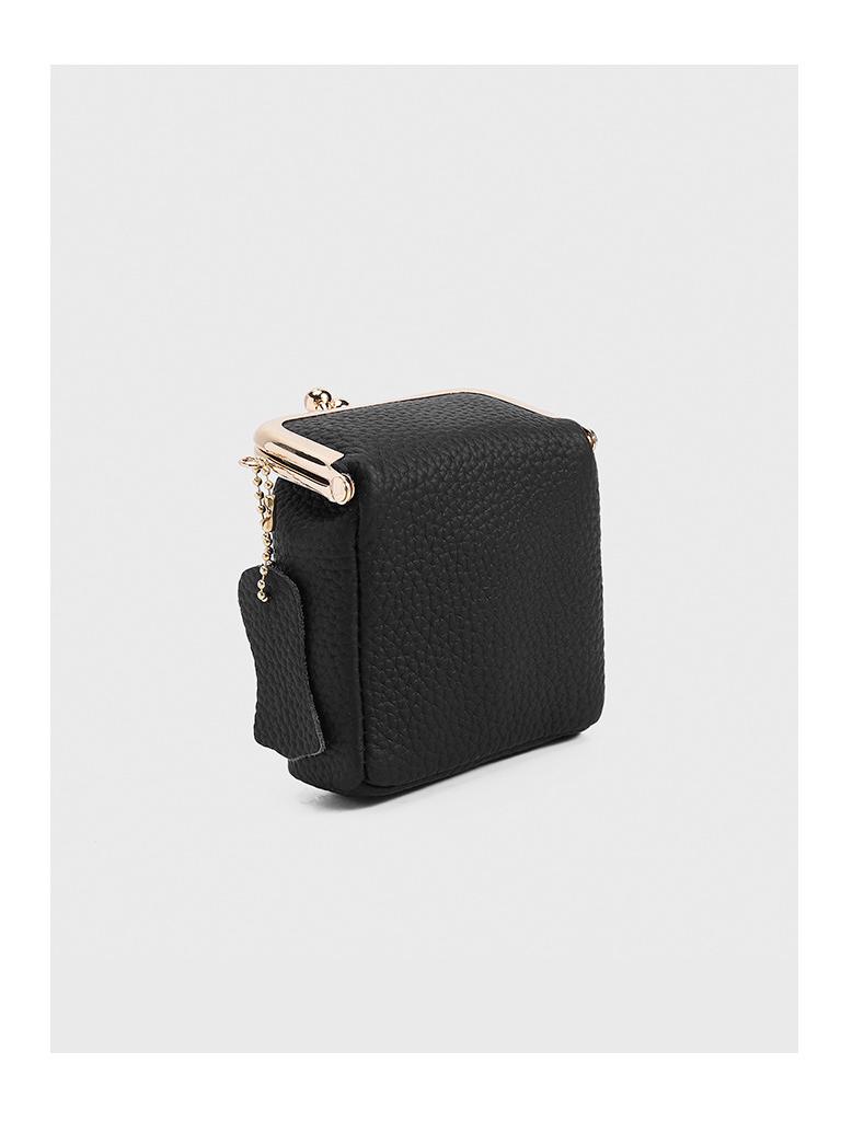 Genuine Leather Mini Lychee Grain Coin Purse: European & American Fashion Lipstick & Coin Storage Pouch