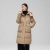 Autumn and winter new down cotton clothes women's long hooded big pockets loose and thin cotton-padded coat