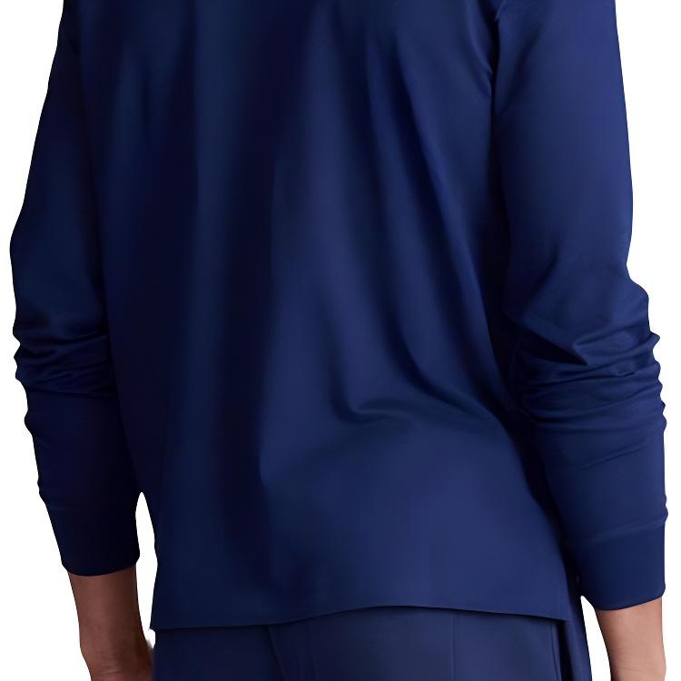 Polo Ralph Lauren Tinta Unita Logo Pony Piccolo Ricamato Polo a Maniche Lunghe Uomo top Blu Navy MNPOKNI16820344-410
