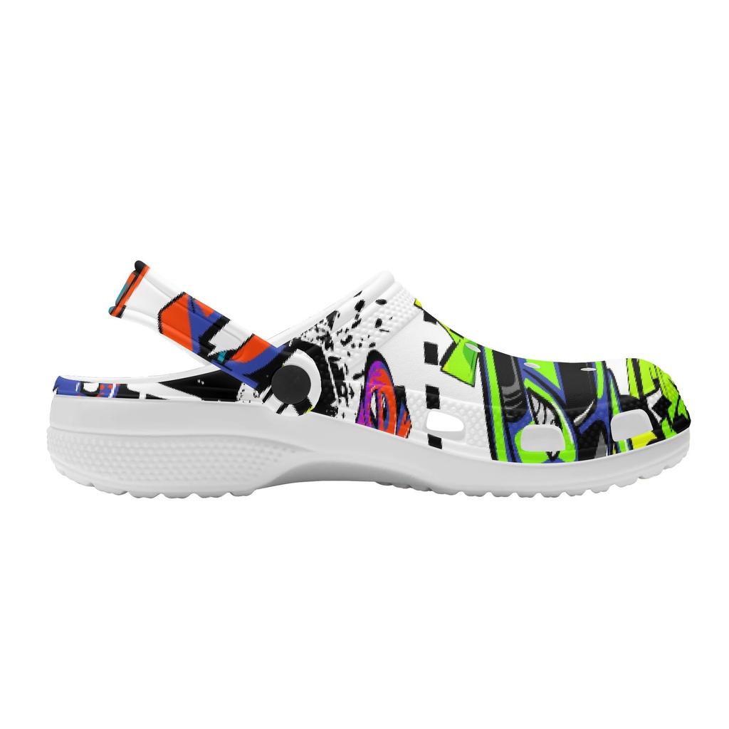 Printed Slip On Garden Clogs EVA Lightweight Breathable Shoes for Women Men Beach Pool Bathroom Home Summer Beach Travel Wear