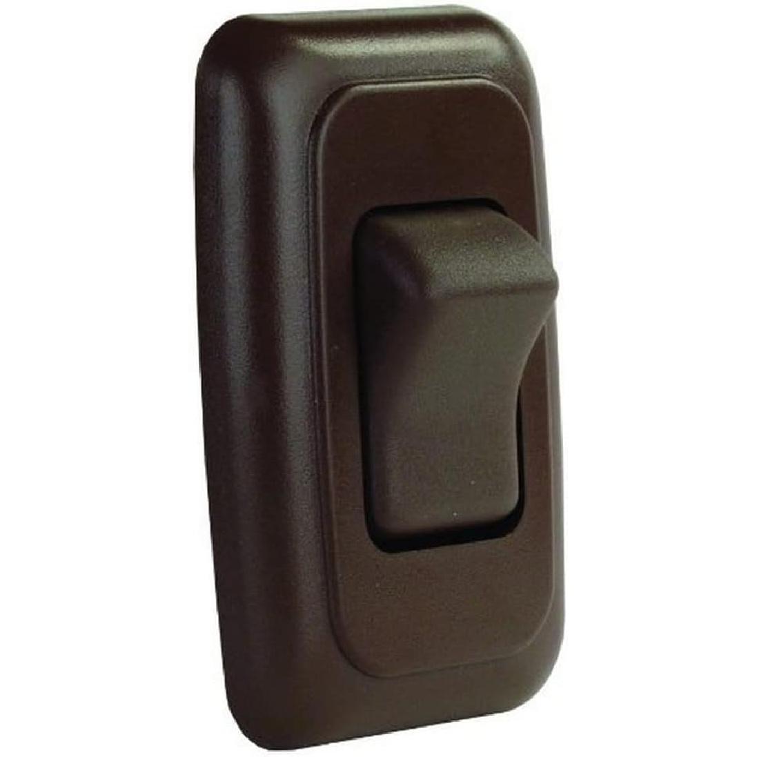 JR Products 12135 Brown Single SPST On-Off Switch with Bezel