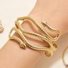 Trendy European & American Metal Snake-Shaped Open Bangle: Exaggerated Niche Design for Women