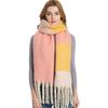 Cross-border Foreign Trade Autumn and Winter New Imitation Mohair Circle Yarn Coarse Tassel Color Matching Thickened Scarf Shawl