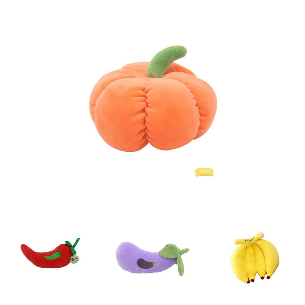 Cuddly Plush Fruits Vegetables Keychain Pendant Dolls Banana Orange Peach Eggplant Carrot