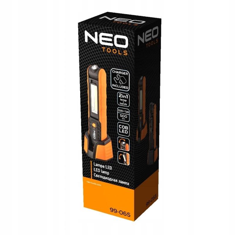 Rechargeable Workshop Lamp 500 Lm Cob + Flashlight + Base