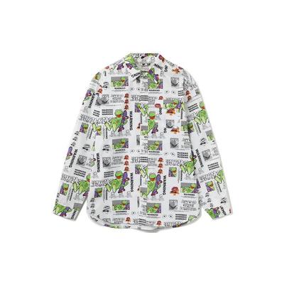 Li Ning X Disney Muppets Comet Collection Cartoon Print Loose Casual Long Sleeve Shirt Unisex Shirts White ASHR117-2