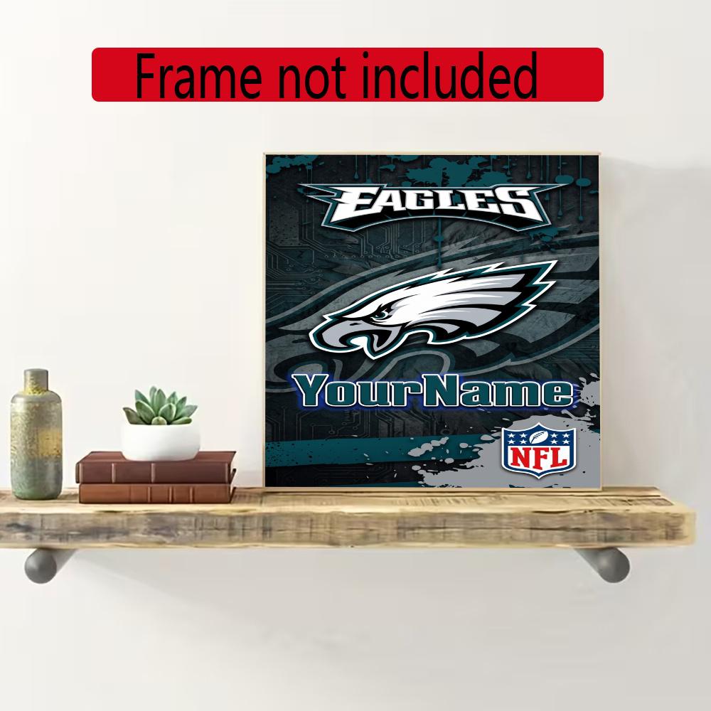 Philadelphia Eagles Customize Your Name Diamond Painting Round Diamond Rhinestones Mosaic Diamond Embroidery Wall Paintings Rhinestones Gift Frameless
