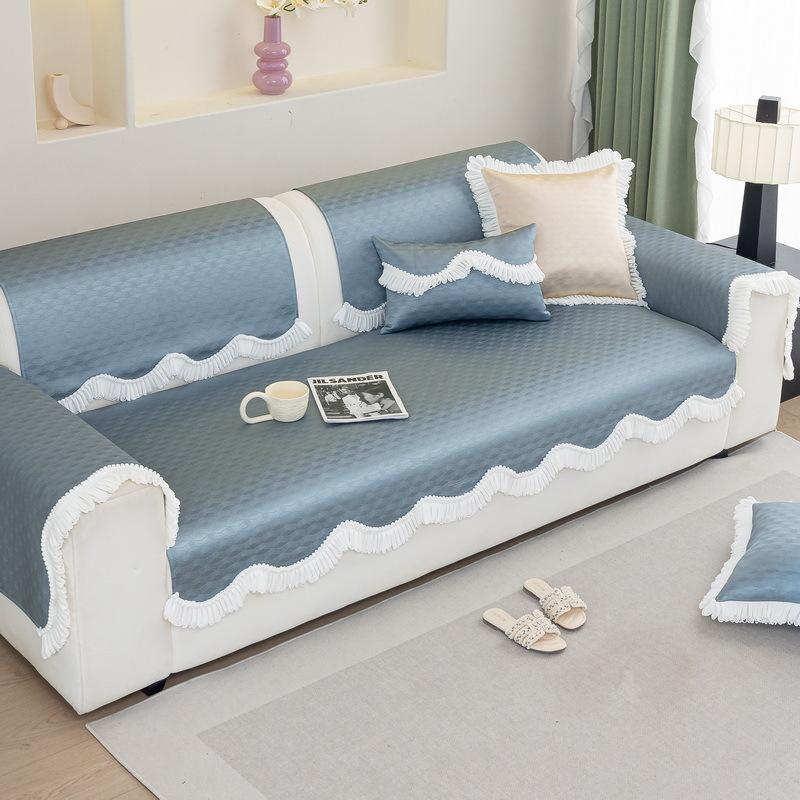 Ice Silk Summer Sofa Cushion Cool Feeling Breathable Sofa Covers For Living Room Anti-Dirty Universal Couch Slipcover Sofa Towel