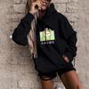 Women's Fashion Casual  Print Hooded Sweatshirt Loose Sports Tops Pullover