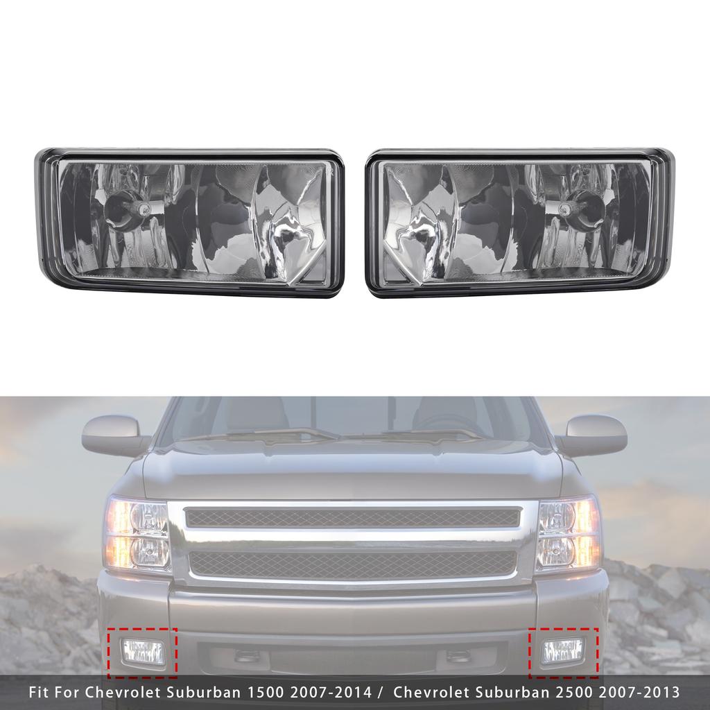 Pair Front  Fog Light Lamps With Bulbs For Chevy Silverado 2007-2013 Clear Lens