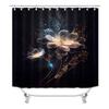 4Pcs Painted Floral Shower Curtain Set with Non-Slip Bath Mat, Toilet Lid Cover, Contour Rug & 12 Hooks, Bathroom Decor