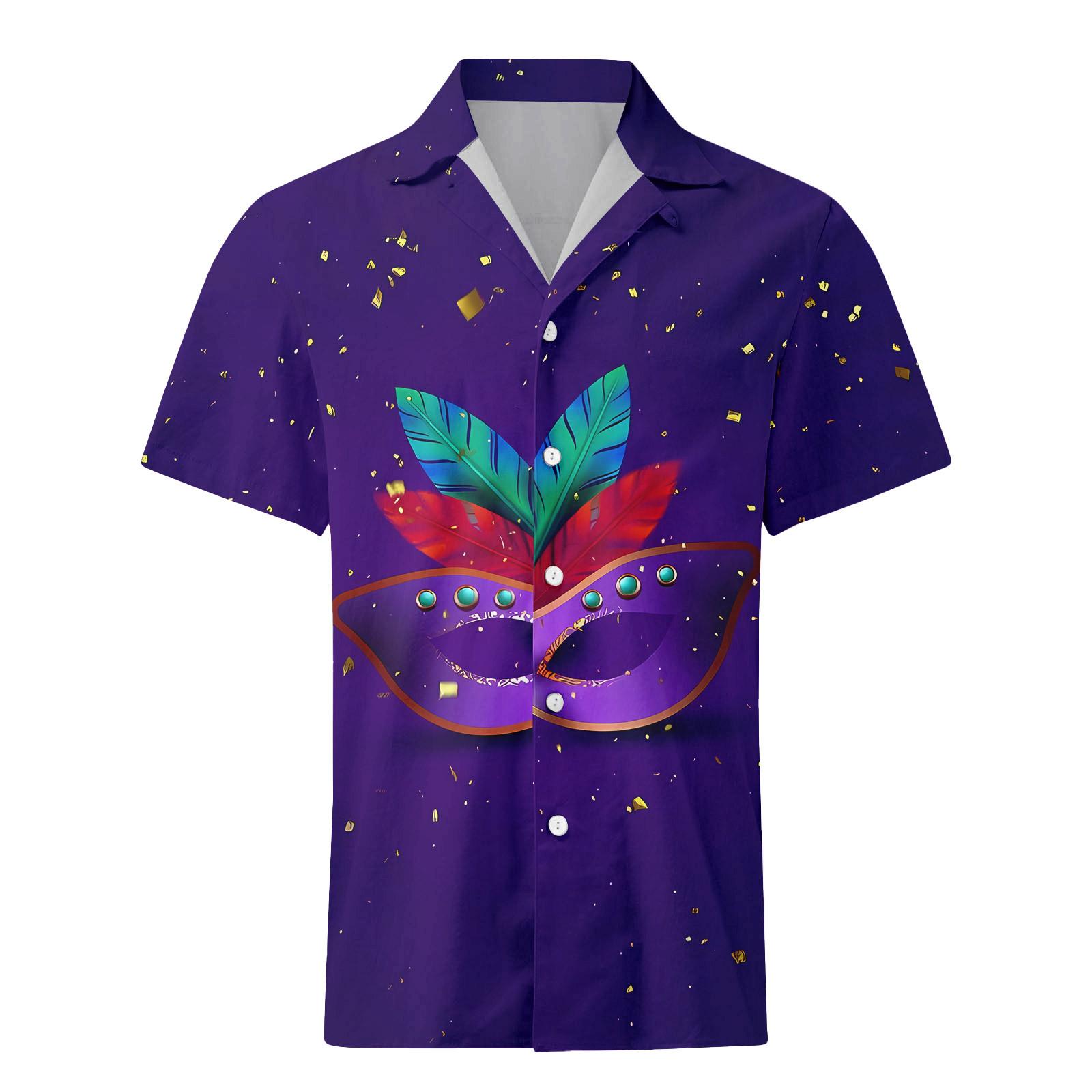 

Мужская повседневная рубашка с короткими рукавами и однобортным лацканом M