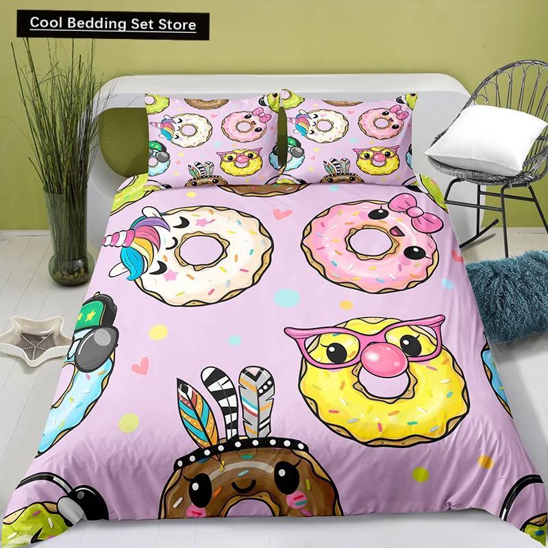 Härligt tecknat mat kung drottning påslakan pärlmjölkste sängklädesset barn tonåringar vuxna efterrätt pommes frites cola polyester täcke