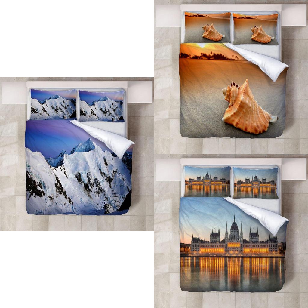 High Definition Digital Printed 3-piece Bed Sheet Set For Us Size Beds Flower Pattern