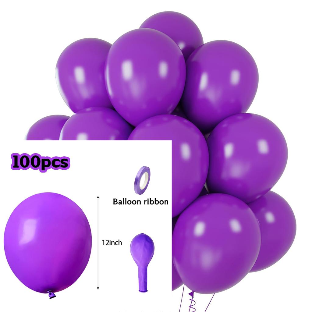 12inch 100pcs Multi-color Latex Balloon Set, Suitable for Weddings, Birthdays, Pop Parties, Bridal Showers, Family Gatherings