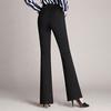 Women Trouser Flared Style High Waist Solid Colors Elastic Formal Long Stretch Office Lady Trouser for Office