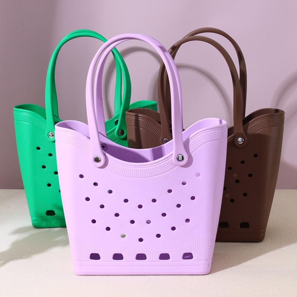 

Basket Beach Storage Bag Large Capacity Outdoor Tote Bag Portable Women Fashion Handbag Vacation фіолетовий